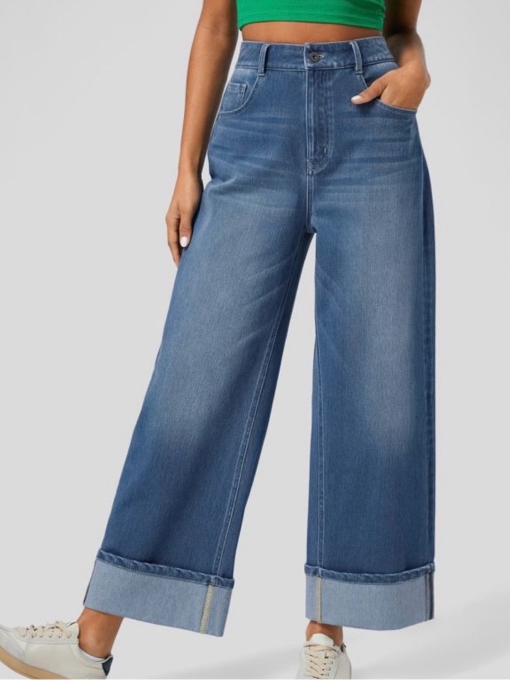 Halara Flex High Waist Roll Hem Jeans